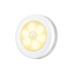 Stick-on magnet LED natlampe med bevægelsessensor - Varmt hvidt lys